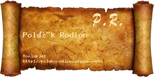 Polák Rodion névjegykártya